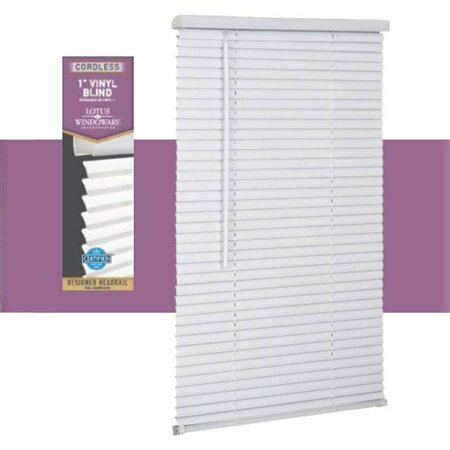LOTUS BLINDS Living Accents Vinyl 1 in. Mini-Blinds 47 in. W X 72 in. H White Cordless MAX4772WH